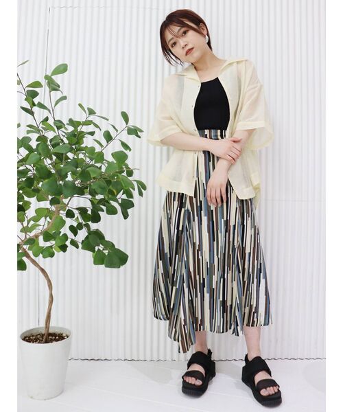 MURUA（ムルーア）の「ストライプイレヘムスカート（スカート・レディース・ブラウン/その他1・FREE）」の4枚目の写真