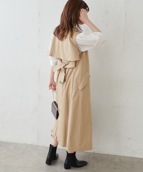 natural couture（ナチュラルクチュール）の「トレンチベスト（トレンチコート・レディース・ブラウン/ベージュ・FREE）」の15枚目の写真
