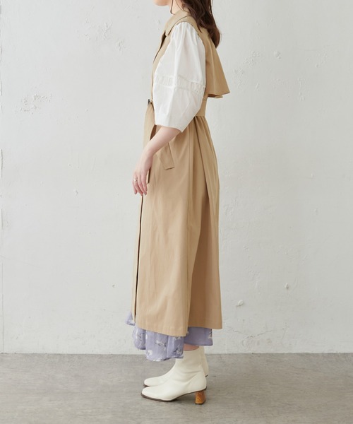 natural couture（ナチュラルクチュール）の「トレンチベスト（トレンチコート・レディース・ブラウン/ベージュ・FREE）」の21枚目の写真
