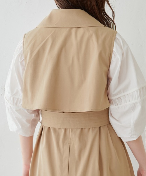 natural couture（ナチュラルクチュール）の「トレンチベスト（トレンチコート・レディース・ブラウン/ベージュ・FREE）」の4枚目の写真
