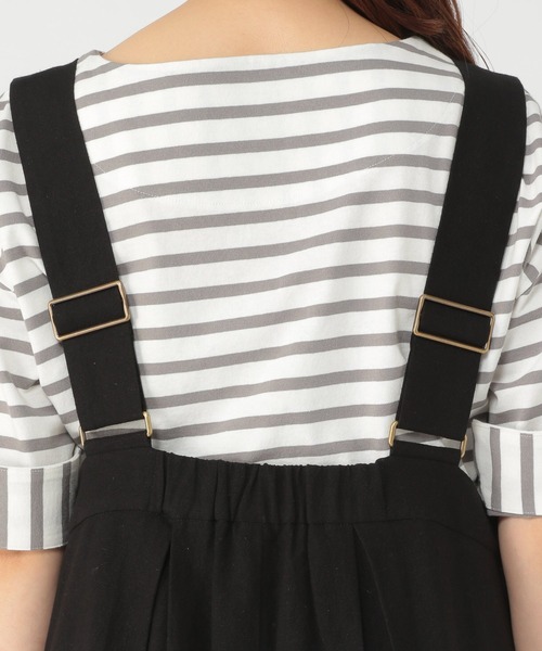 studio CLIP（スタディオクリップ）の「《はなさんコラボ》墨紅麦サロペット（サロペット/オーバーオール・レディース・ブラック/レッド/アイボリー・FREE）」の9枚目の写真