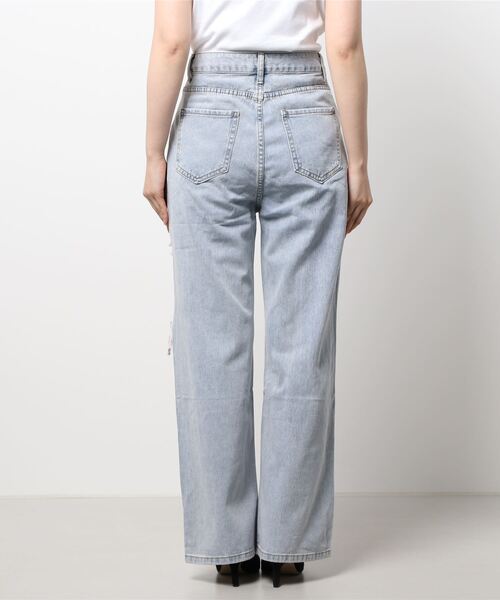 FIG&VIPER（フィグアンドバイパー）の「クラッシュデニムストレートPT（デニムパンツ・レディース・ライトブルー・SMALL/MEDIUM）」の3枚目の写真