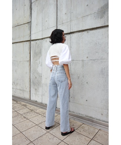 FIG&VIPER（フィグアンドバイパー）の「クラッシュデニムストレートPT（デニムパンツ・レディース・ライトブルー・SMALL/MEDIUM）」の7枚目の写真