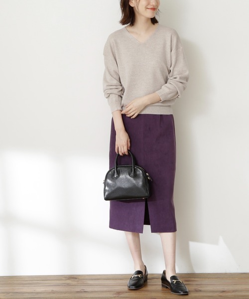 N.(N. Natural Beauty Basic)(エヌエヌナチュラルビューティーベーシック)の「【S Size Line】◆ピーチタイトスカート(スカート・レディース・グレー/ブラウン/パープル・SMALL/MEDIUM)」の3枚目の写真