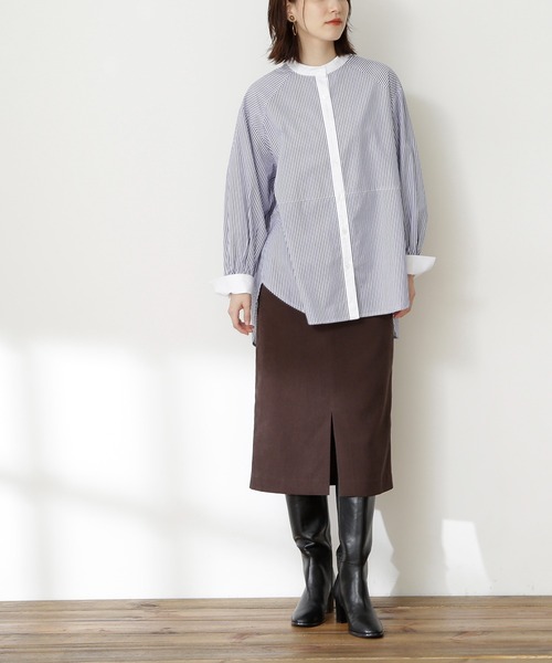 N.(N. Natural Beauty Basic)(エヌエヌナチュラルビューティーベーシック)の「【S Size Line】◆ピーチタイトスカート(スカート・レディース・グレー/ブラウン/パープル・SMALL/MEDIUM)」の2枚目の写真