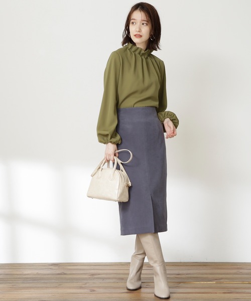 N.(N. Natural Beauty Basic)(エヌエヌナチュラルビューティーベーシック)の「【S Size Line】◆ピーチタイトスカート(スカート・レディース・グレー/ブラウン/パープル・SMALL/MEDIUM)」の8枚目の写真