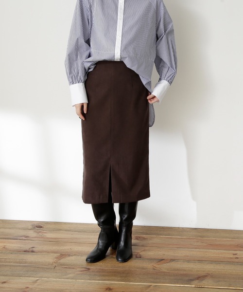 N.(N. Natural Beauty Basic)(エヌエヌナチュラルビューティーベーシック)の「【S Size Line】◆ピーチタイトスカート(スカート・レディース・グレー/ブラウン/パープル・SMALL/MEDIUM)」の12枚目の写真