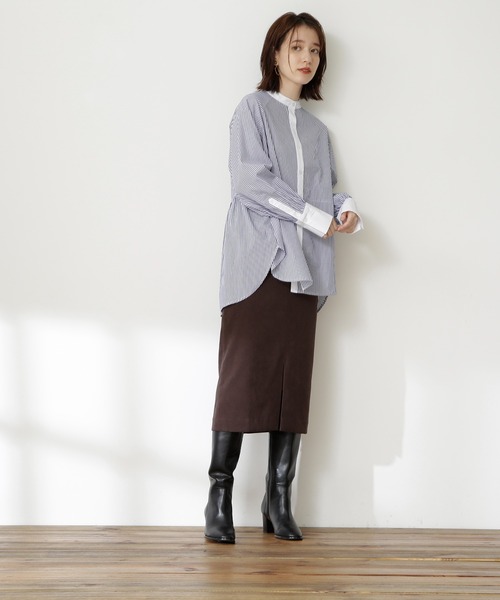 N.(N. Natural Beauty Basic)(エヌエヌナチュラルビューティーベーシック)の「【S Size Line】◆ピーチタイトスカート(スカート・レディース・グレー/ブラウン/パープル・SMALL/MEDIUM)」の16枚目の写真