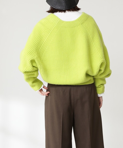 N.(N. Natural Beauty Basic)(エヌエヌナチュラルビューティーベーシック)の「◆片畦ラムウールニットカーディガン(カーディガン/ボレロ・レディース・チャコールグレー/ベージュ/オフホワイト/イエロー・MEDIUM)」の12枚目の写真