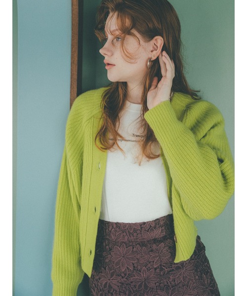 N.(N. Natural Beauty Basic)(エヌエヌナチュラルビューティーベーシック)の「◆片畦ラムウールニットカーディガン(カーディガン/ボレロ・レディース・チャコールグレー/ベージュ/オフホワイト/イエロー・MEDIUM)」の18枚目の写真