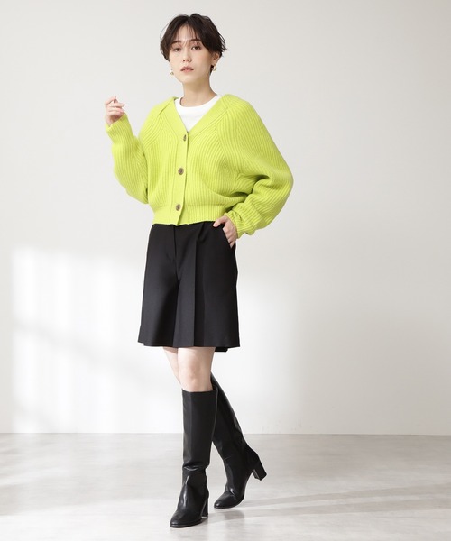 N.(N. Natural Beauty Basic)(エヌエヌナチュラルビューティーベーシック)の「◆片畦ラムウールニットカーディガン(カーディガン/ボレロ・レディース・チャコールグレー/ベージュ/オフホワイト/イエロー・MEDIUM)」の19枚目の写真