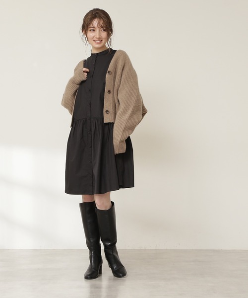 N.(N. Natural Beauty Basic)(エヌエヌナチュラルビューティーベーシック)の「◆片畦ラムウールニットカーディガン(カーディガン/ボレロ・レディース・チャコールグレー/ベージュ/オフホワイト/イエロー・MEDIUM)」の21枚目の写真