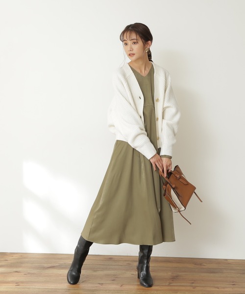 N.(N. Natural Beauty Basic)(エヌエヌナチュラルビューティーベーシック)の「◆片畦ラムウールニットカーディガン(カーディガン/ボレロ・レディース・チャコールグレー/ベージュ/オフホワイト/イエロー・MEDIUM)」の22枚目の写真