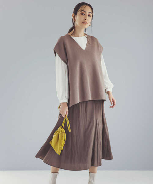 NATURAL BEAUTY BASIC（ナチュラルビューティーベーシック）の「ジョーゼットスリーブブラウス/0171210904（シャツ/ブラウス・レディース・ネイビー/ピンク/オフホワイト・MEDIUM/SMALL/LARGE）」の9枚目の写真