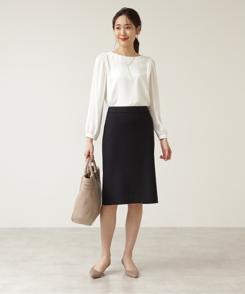 NATURAL BEAUTY BASIC（ナチュラルビューティーベーシック）の「ジョーゼットスリーブブラウス/0171210904（シャツ/ブラウス・レディース・ネイビー/ピンク/オフホワイト・MEDIUM/SMALL/LARGE）」の13枚目の写真