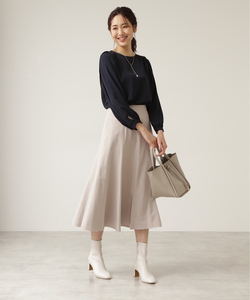 NATURAL BEAUTY BASIC（ナチュラルビューティーベーシック）の「ジョーゼットスリーブブラウス/0171210904（シャツ/ブラウス・レディース・ネイビー/ピンク/オフホワイト・MEDIUM/SMALL/LARGE）」の7枚目の写真