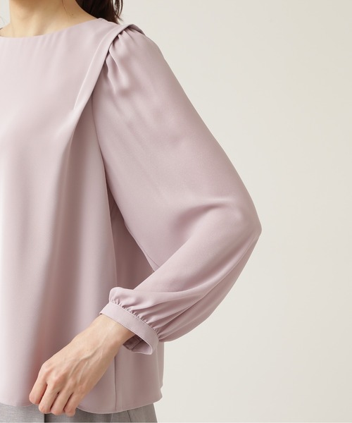 NATURAL BEAUTY BASIC（ナチュラルビューティーベーシック）の「ジョーゼットスリーブブラウス/0171210904（シャツ/ブラウス・レディース・ネイビー/ピンク/オフホワイト・MEDIUM/SMALL/LARGE）」の12枚目の写真