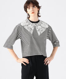 TOMORROWLAND  | コットンジャージー レースカラープルオーバー(Tシャツ/カットソー)