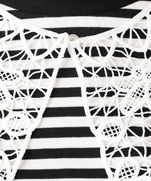 TOMORROWLAND （トゥモローランド）の「コットンジャージー レースカラープルオーバー（Tシャツ/カットソー・レディース・ホワイト/ブラック/ブラック系その他・S）」の11枚目の写真