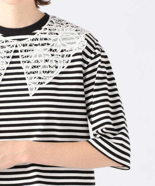 TOMORROWLAND （トゥモローランド）の「コットンジャージー レースカラープルオーバー（Tシャツ/カットソー・レディース・ホワイト/ブラック/ブラック系その他・S）」の14枚目の写真