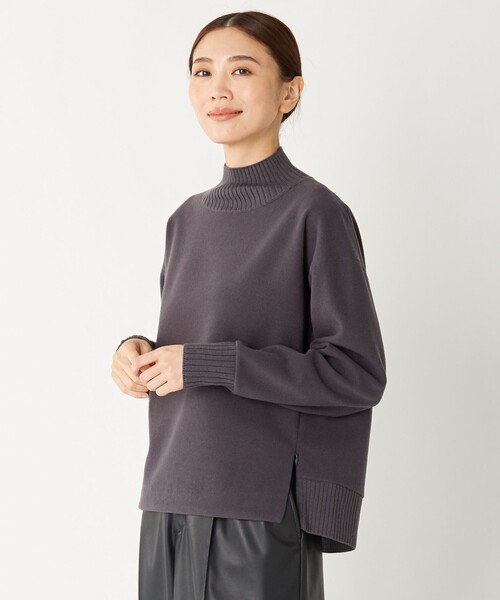 J.PRESS(ジェイプレス)の「【洗える】ニードルパンチ ハイネック スウェット(スウェット・レディース・ライトグリーン系/グレー系/サックスブルー系/ネイビー系/ベージュ系・F)」の2枚目の写真