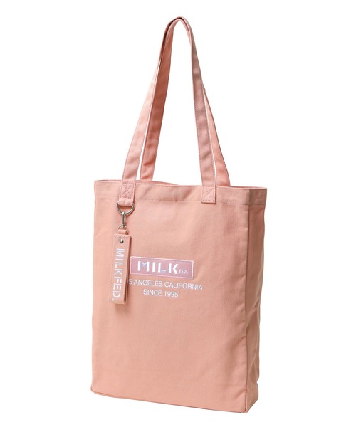 MILKFED.(ミルクフェド)の「BAR AND UNDERLOGO SQUARE TOTE BAG/キャンバス トートバッグ(トートバッグ・レディース・ホワイト/ブラック/ベージュ/パープル/レッド/ピンク/A・ONE SIZE)」の10枚目の写真