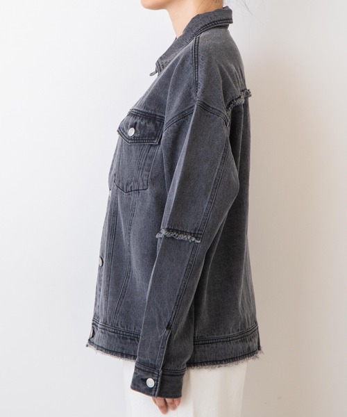 WEGO（ウィゴー）の「WEGO/フリンジデニムジャケット（デニムジャケット・レディース・ベージュ/インディゴブルー/ブラック系その他・FREE）」の8枚目の写真