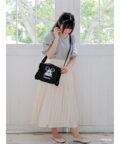 Disney(ディズニー)の「ミッキー&ミニー/フリルショルダーバッグ(ショルダーバッグ・レディース・ブラック/ベージュ・FREE)」の12枚目の写真