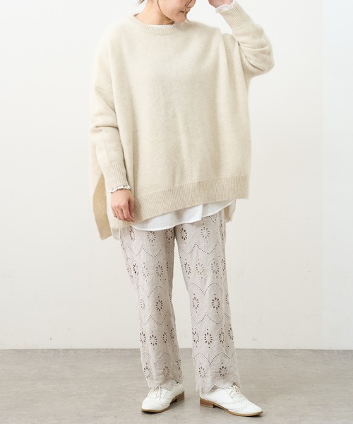 PUAL CE CIN（ピュアルセシン）の「ホワイトヤク　チュニック（ニット/セーター・レディース・アイボリー/ベージュ/ミント/ピンク/ライトピンク・FREE）」の15枚目の写真