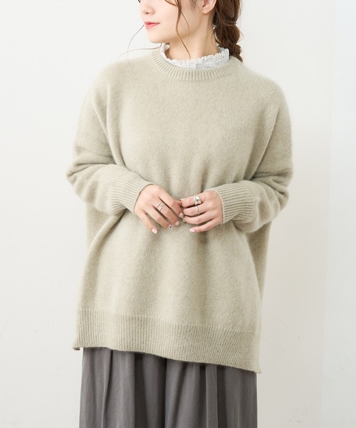 PUAL CE CIN（ピュアルセシン）の「ホワイトヤク　チュニック（ニット/セーター・レディース・アイボリー/ベージュ/ミント/ピンク/ライトピンク・FREE）」の17枚目の写真