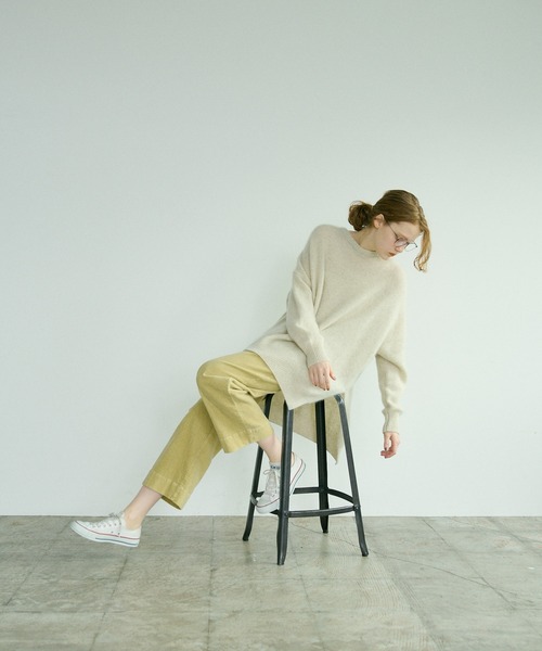 PUAL CE CIN（ピュアルセシン）の「ホワイトヤク　チュニック（ニット/セーター・レディース・アイボリー/ベージュ/ミント/ピンク/ライトピンク・FREE）」の13枚目の写真