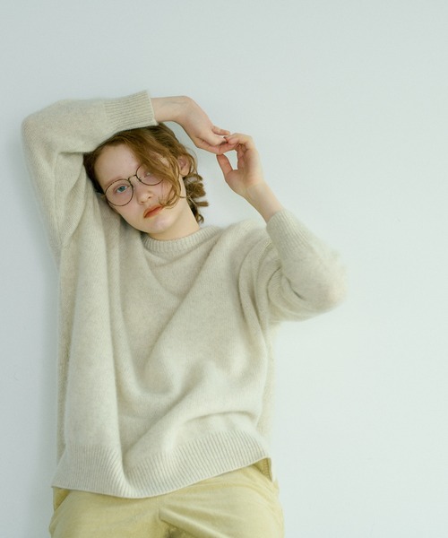 PUAL CE CIN（ピュアルセシン）の「ホワイトヤク　チュニック（ニット/セーター・レディース・アイボリー/ベージュ/ミント/ピンク/ライトピンク・FREE）」の8枚目の写真