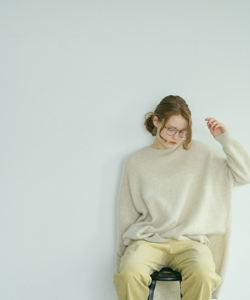 PUAL CE CIN（ピュアルセシン）の「ホワイトヤク　チュニック（ニット/セーター・レディース・アイボリー/ベージュ/ミント/ピンク/ライトピンク・FREE）」の10枚目の写真