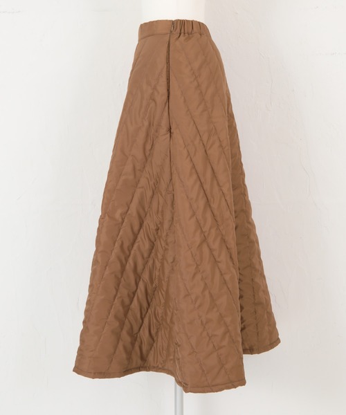 titivate（ティティベイト）の「ｷﾙﾃｨﾝｸﾞﾌﾚｱﾛﾝｸﾞｽｶｰﾄ（スカート・レディース・カーキ/ホワイト系その他/キャメル・L/M/S）」の4枚目の写真