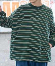 WEGO | WEGO/ヘビーウエイト マルチボーダー刺繍BIGロンT(Tシャツ/カットソー)