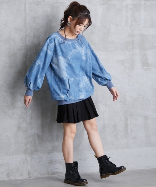 ROSE FAN FAN（ローズファンファン）の「大きいサイズ デニムプリーツミニスカート ローズファンファン（デニムスカート・レディース・ブルー系/ブラック系・4L/5L/L/6L/LL/3L）」の20枚目の写真