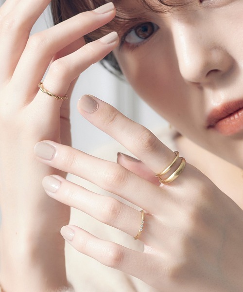 Jolie Toujours(ジョリトゥジュール)の「〈K18GP〉13号ダブルフェイスリング(リング・レディース・ゴールド・FREE)」の2枚目の写真