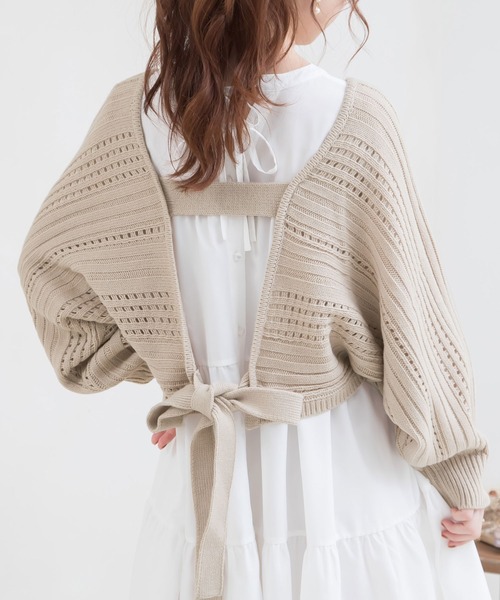 Newlyme（ニューリーミー）の「バックディティールボーダー編みニットトップス（ニット/セーター・レディース・ブラック/ベージュ/ブルー/ブラウン/ラベンダー/チャコールグレー/アイボリー・X-LARGE/MEDIUM/LARGE）」の5枚目の写真