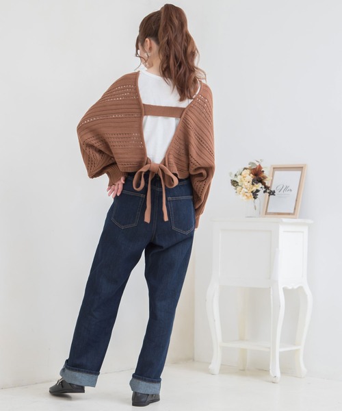 Newlyme（ニューリーミー）の「バックディティールボーダー編みニットトップス（ニット/セーター・レディース・ブラック/ベージュ/ブルー/ブラウン/ラベンダー/チャコールグレー/アイボリー・X-LARGE/MEDIUM/LARGE）」の10枚目の写真