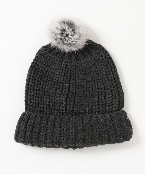 quoti use fith(クゥオティ ユース フィス)の「ニット キャップ(ニットキャップ/ビーニー・キッズ・ホワイト/チャコールグレー/パープル・FREE)」の4枚目の写真