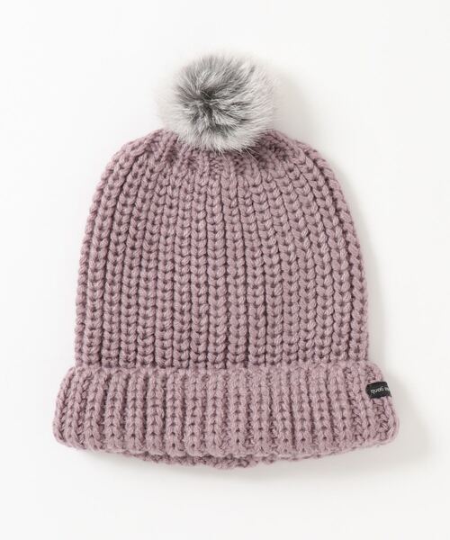 quoti use fith(クゥオティ ユース フィス)の「ニット キャップ(ニットキャップ/ビーニー・キッズ・ホワイト/チャコールグレー/パープル・FREE)」の5枚目の写真