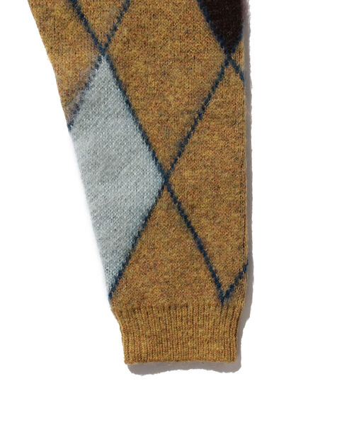 BEAMS PLUS（ビームスプラス）の「BEAMS PLUS / ジャカード ダイアモンド  Vネック ニット（ニット/セーター・メンズ・イエロー/グレー・LARGE/MEDIUM/X-LARGE/SMALL）」の22枚目の写真