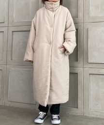 moment+ | 【2021A/W New Arrival】ナイロンエコダウンコート≪ノーカラーコート＆えり付きコート2WAY仕様≫(裏地付き)(ダウンジャケット/コート)