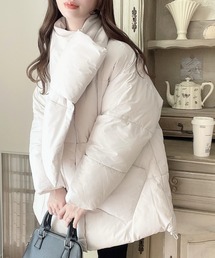 moment+ | 【2021A/W New Arrival】ナイロンエコダウンコート≪ノーカラーコート＆えり付きコート2WAY仕様≫(裏地付き)(ダウンジャケット/コート)