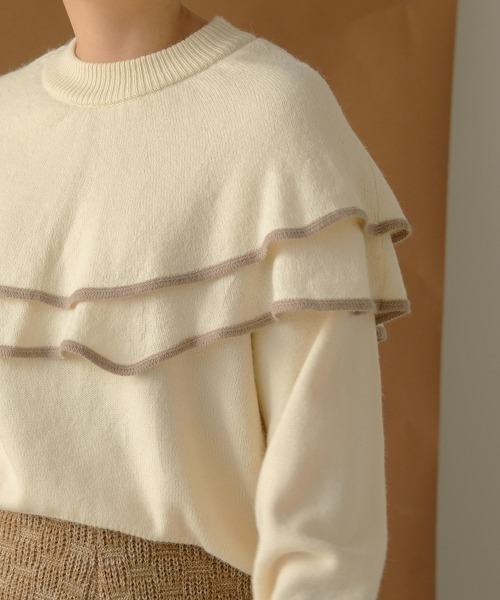 Bab（バブ）の「【WEB限定】ビッグラッフルカラーニット（ニット/セーター・レディース・ベージュ/ブラック/オフホワイト/ブラウン・FREE）」の20枚目の写真