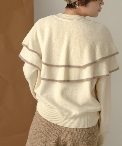 Bab（バブ）の「【WEB限定】ビッグラッフルカラーニット（ニット/セーター・レディース・ベージュ/ブラック/オフホワイト/ブラウン・FREE）」の16枚目の写真