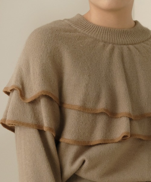 Bab（バブ）の「【WEB限定】ビッグラッフルカラーニット（ニット/セーター・レディース・ベージュ/ブラック/オフホワイト/ブラウン・FREE）」の14枚目の写真