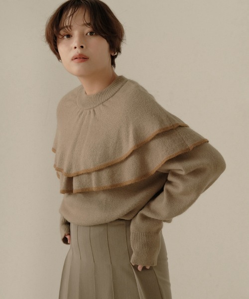 Bab（バブ）の「【WEB限定】ビッグラッフルカラーニット（ニット/セーター・レディース・ベージュ/ブラック/オフホワイト/ブラウン・FREE）」の22枚目の写真