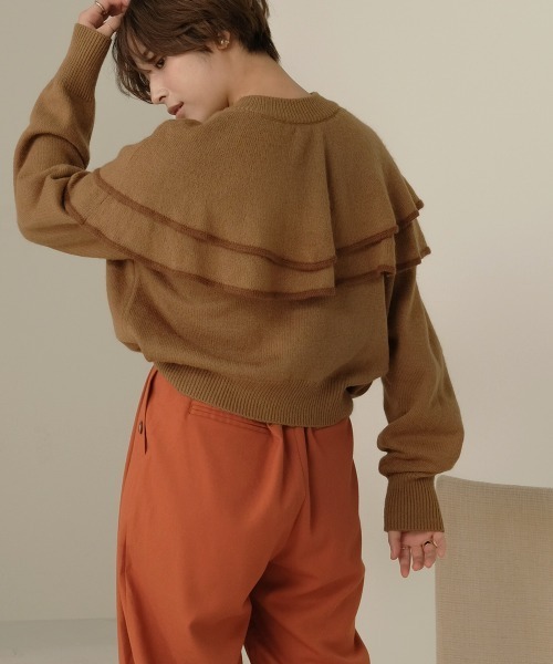 Bab（バブ）の「【WEB限定】ビッグラッフルカラーニット（ニット/セーター・レディース・ベージュ/ブラック/オフホワイト/ブラウン・FREE）」の21枚目の写真