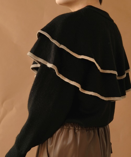 Bab（バブ）の「【WEB限定】ビッグラッフルカラーニット（ニット/セーター・レディース・ベージュ/ブラック/オフホワイト/ブラウン・FREE）」の17枚目の写真